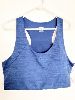 Reebok Heathered Blue Racerback Performance Sports Bra